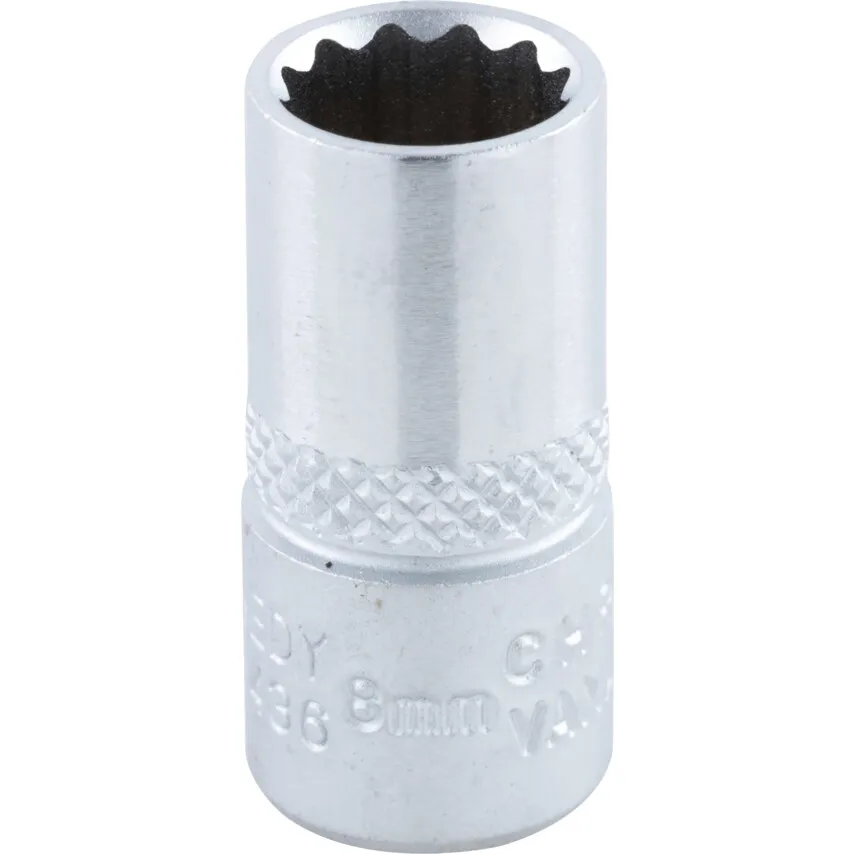 1/4in. Drive,  Bi-Hexagon Socket, 8mm,  Metric,  12 Point