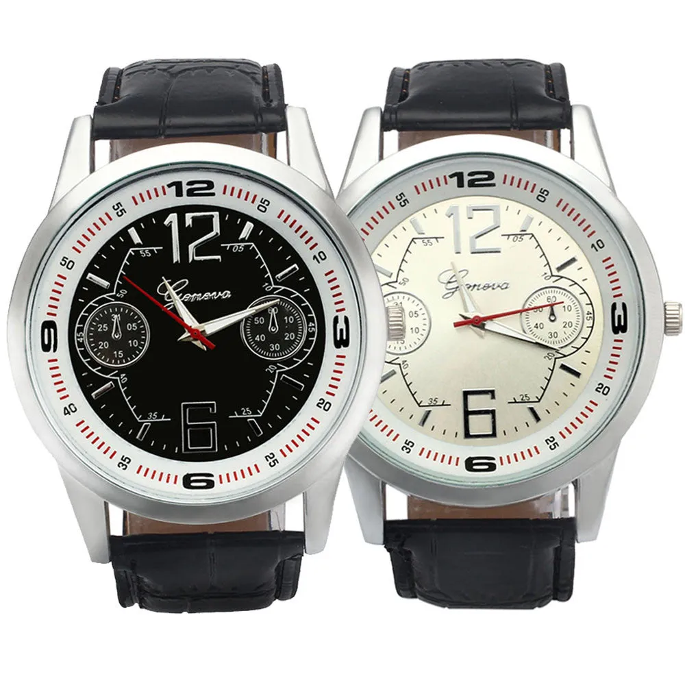 BIG Discount Montre Geneva Hour Relogio Masculino Analog Quartz Big Dial Wrist Watch Casual Sport Clock relojes