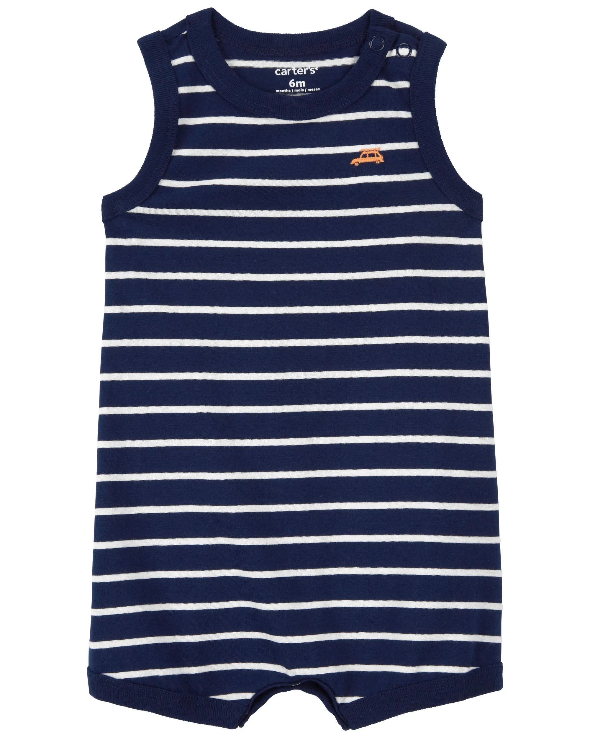 Carter's / OshKosh Baby Striped Car Cotton Romper