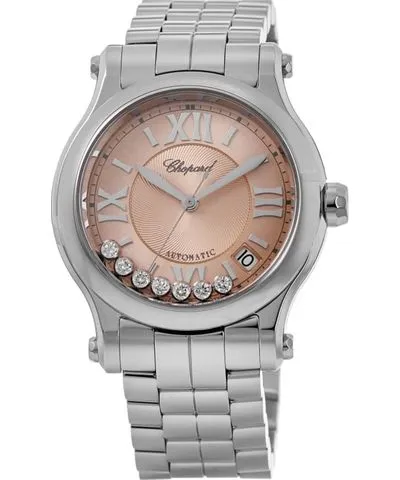 Chopard Happy Sport Medium Automatic 36mm Rose Gold Dial Women's Watch 278559-3025