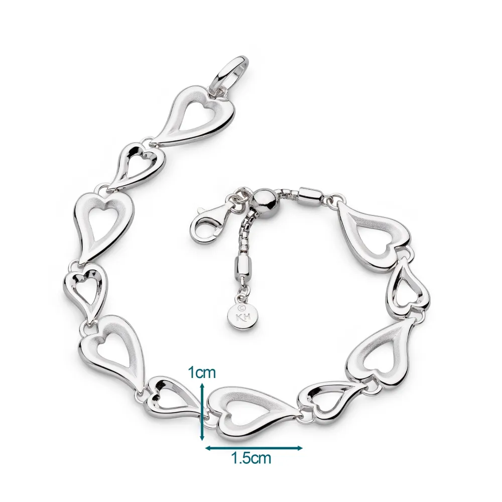 Desire Love Story Heart Multi-Link Slider Bracelet