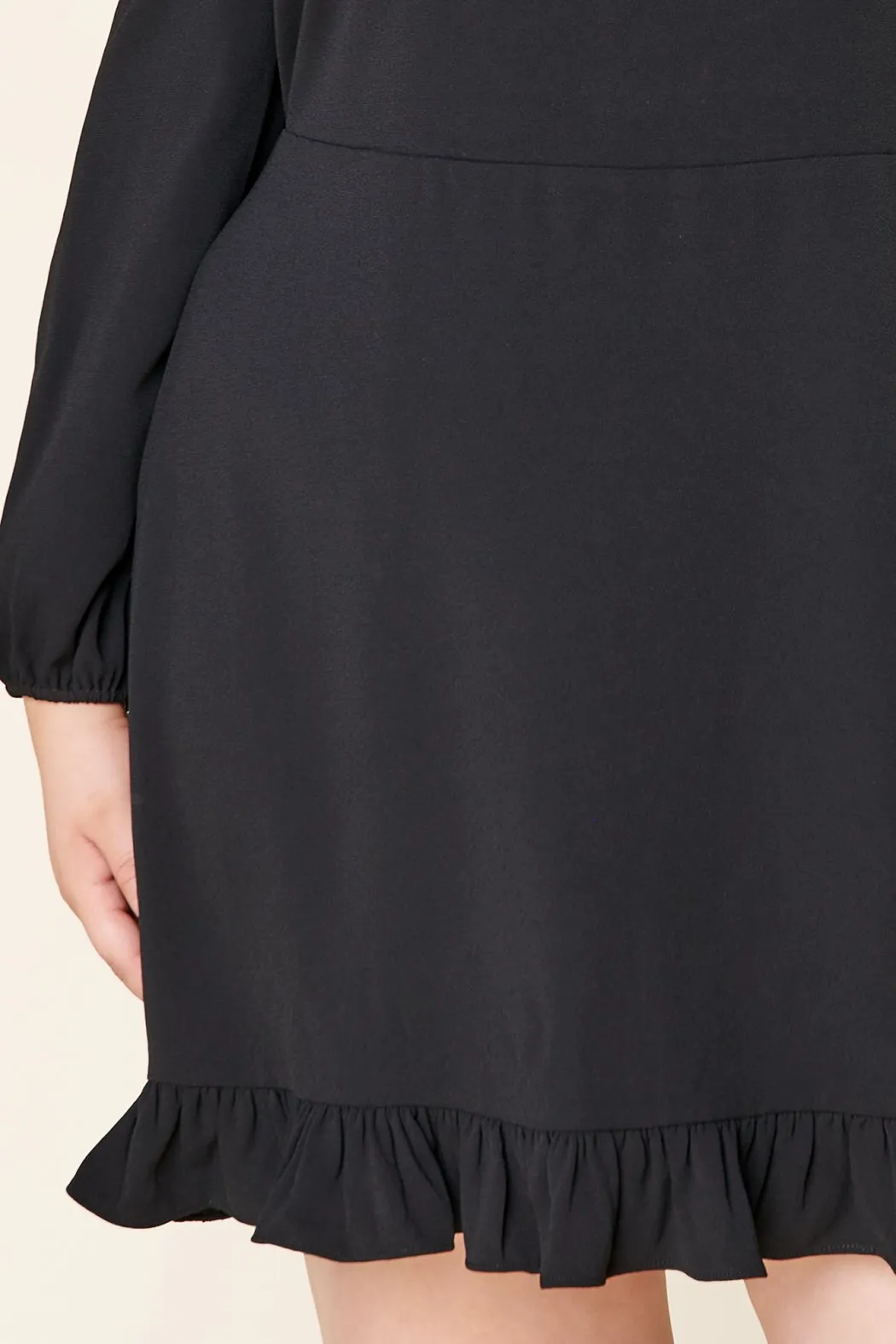 Double Take Ruffle Hem Mini Dress Curve