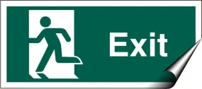 Exit Sign Man on Left - 300 x 150Hmm - Self Adhesive Vinyl - [AS-SA51L-SAV]