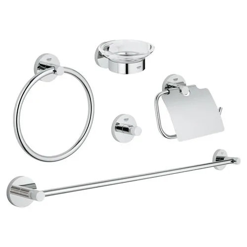 Grohe 40344001 Essentials Master Bathroom Accessory Kit, Starlight Chrome