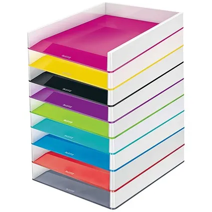 Leitz Wow Self-stacking Letter Tray, White & Red