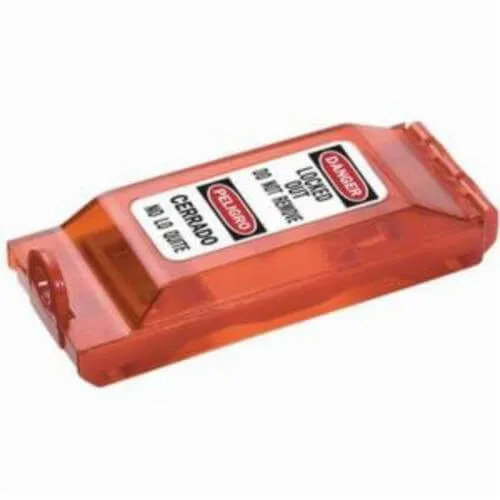 Master Lock® 496B Universal Wall Switch Lockout, 5/16 in Max dia Padlock Shackle, 1 Padlocks, Polycarbonate Glass, Red