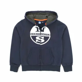 North Sails Boy And Teen Zip Up Blue Hoodie