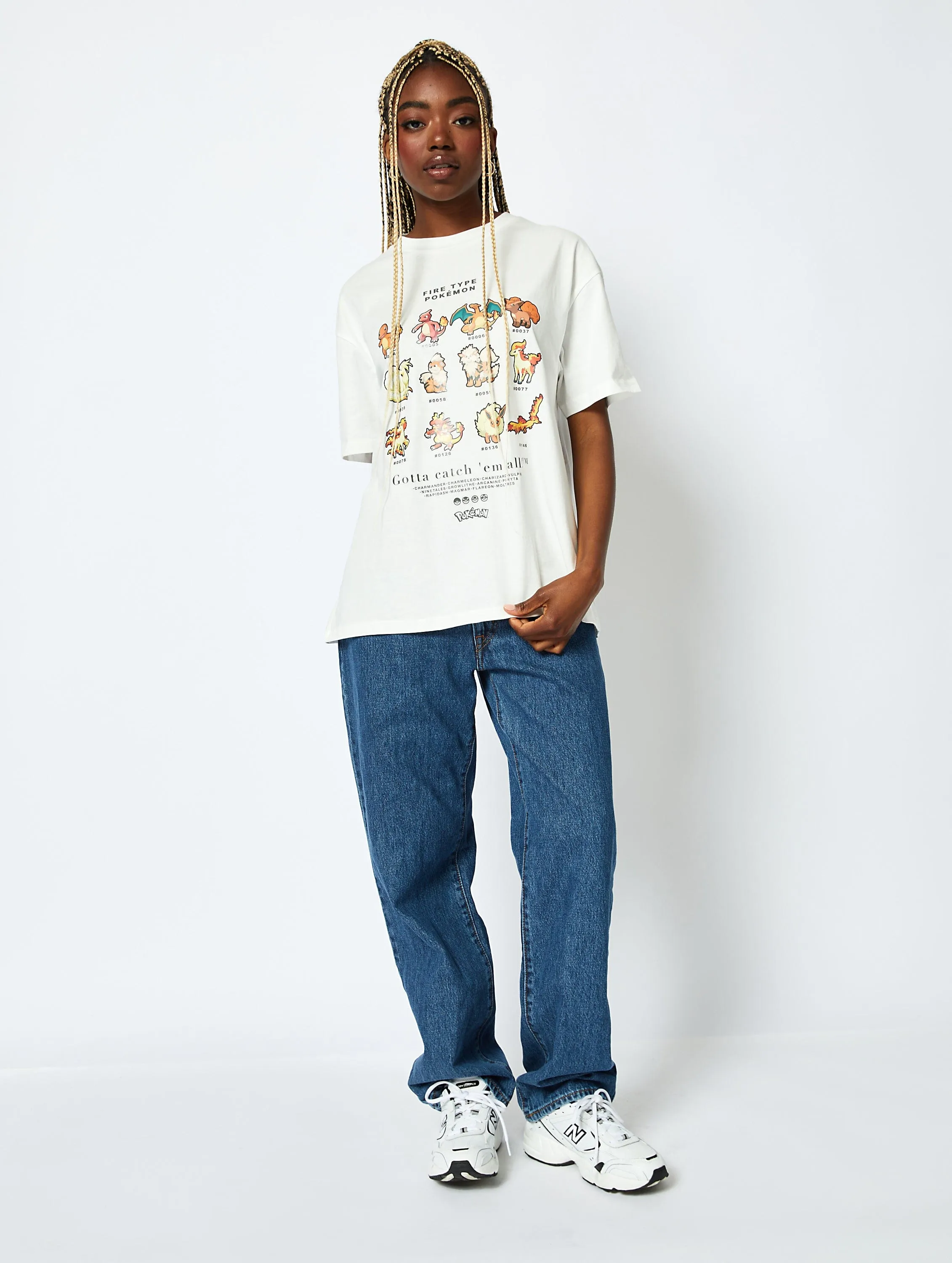 Pokemon Fire Type T-Shirt in Ecru