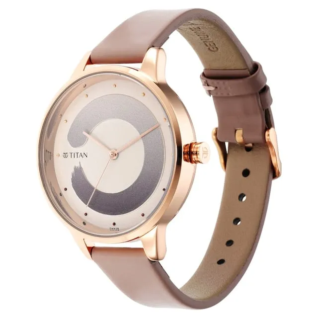Purple Glam It Up Brown Dial & Leather Strap