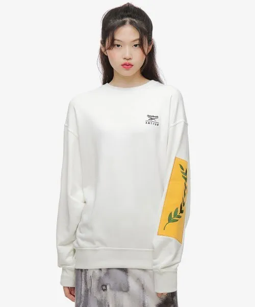 Reebok  |Unisex Sweat Street Style Long Sleeves Cotton Logo