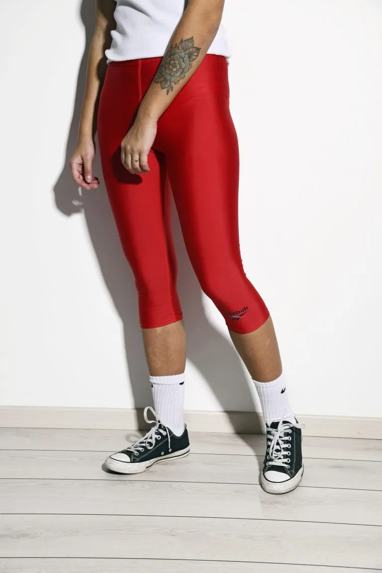 REEBOK vintage capri legging red womens