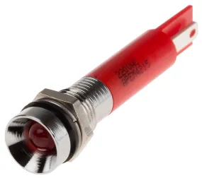 RS PRO Red Panel Mount Indicator, 220V ac, 8mm Mounting Hole Size, IP67