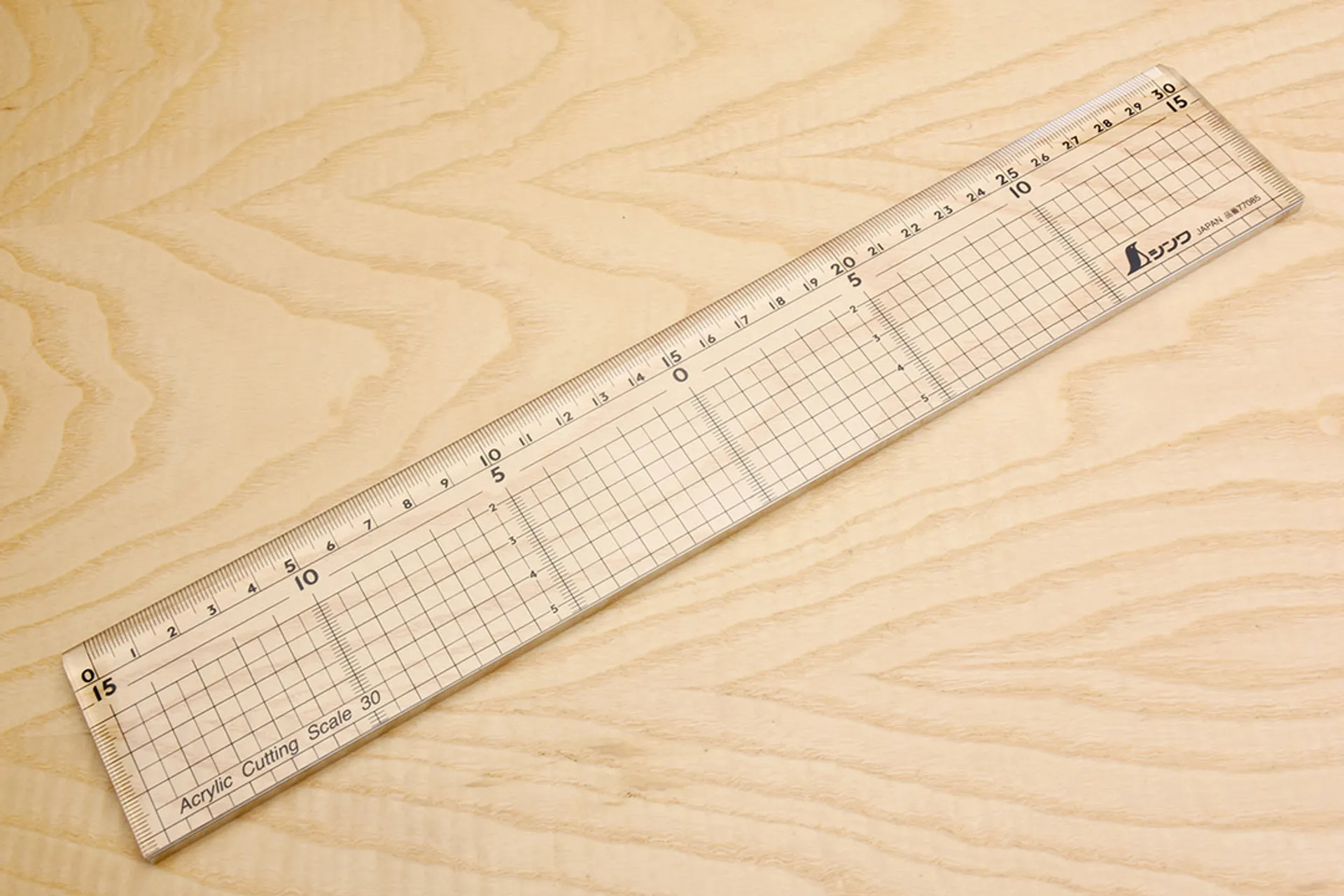 Shinwa Acrylic Cutting Rule with Stainless Steel Edge 300mm